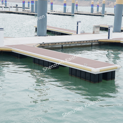 Customized Aluminum Alloy Floating Walkway Pontoon With LLDPE Floats/Mooring Cleats/WPC Decking For Marina Yacht Docks