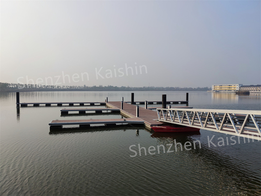 Customized Aluminum Alloy Floating Walkway Pontoon With LLDPE Floats/Mooring Cleats/WPC Decking For Marina Yacht Docks