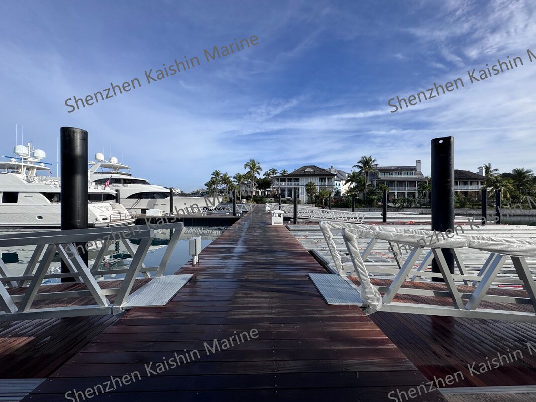 Marine Aluminum Gangway with 1.1m Height Handrails and WPC Decking for Floating Dock Pontoon Access