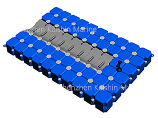 ยูวีเสถียร HDPE พลอยแพลตฟอร์มคิวบ 500 X 500 X 400mm โมดูลลิ่งด็อกทนต่อการกัดกร่อน